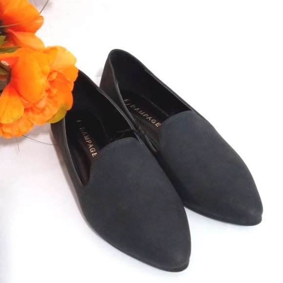 RAMPAGE SMOKEY BLACK POINTED TOE SLIP-ON BALLERINA FLATS SIZE 7 NWT - Picture 8 of 8